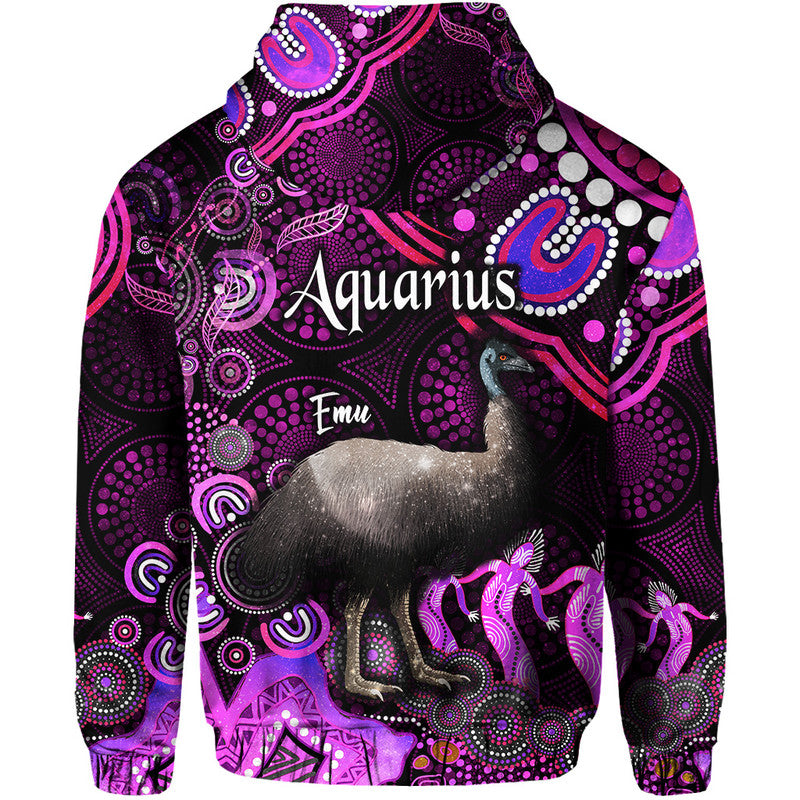 australian-astrology-zip-up-and-pullover-hoodie-aquarius-emu-glider-zodiac-aboriginal-vibes-pink