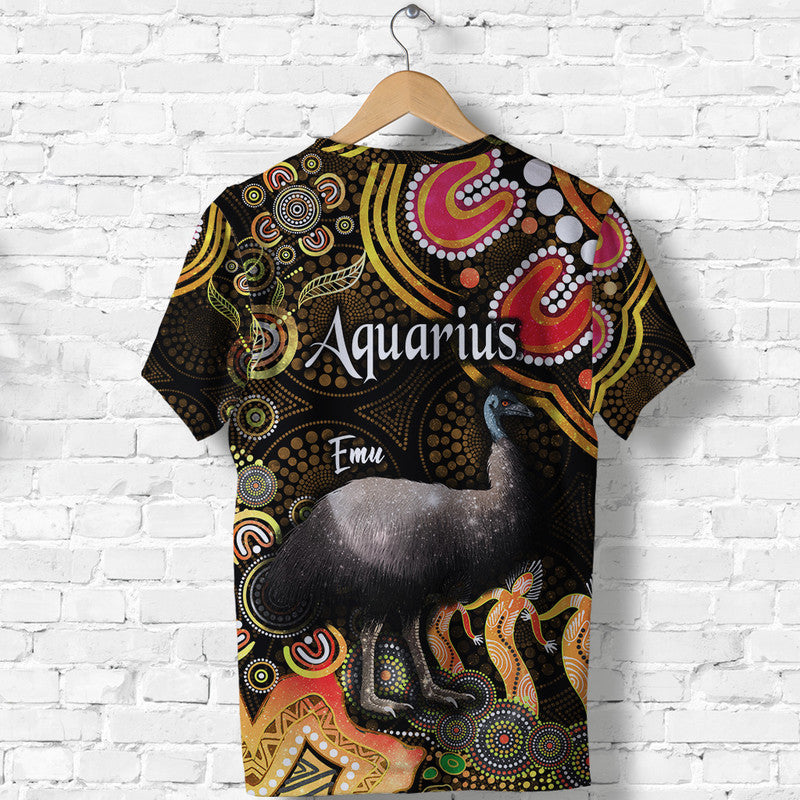 australian-astrology-t-shirt-aquarius-emu-glider-zodiac-aboriginal-vibes-gold