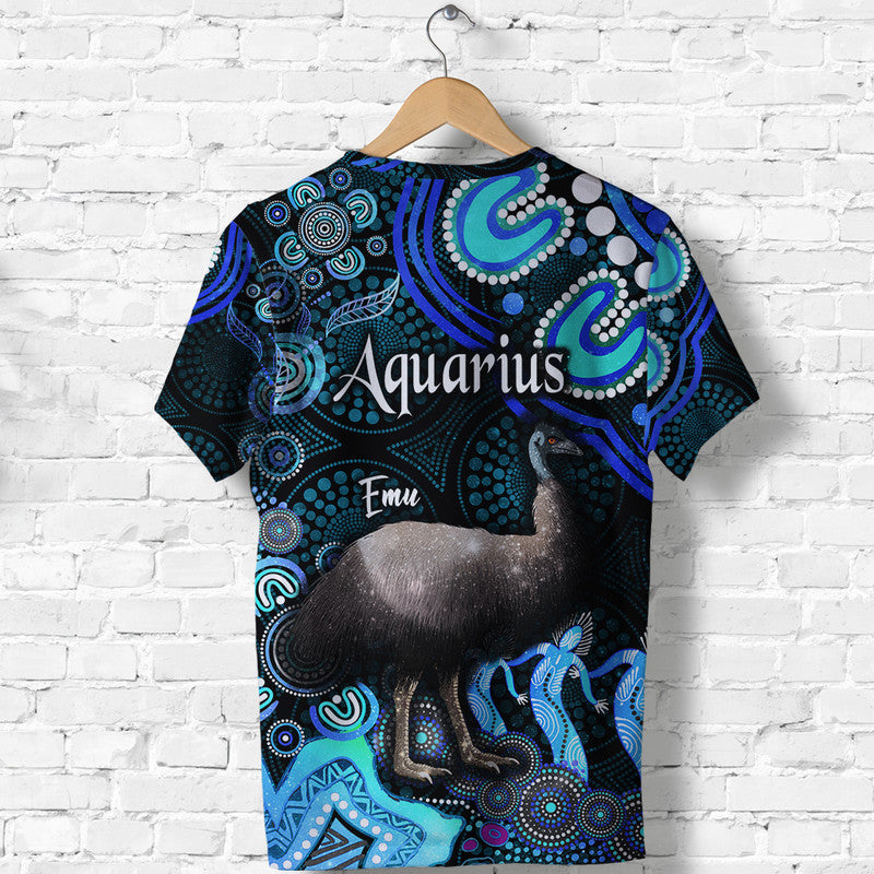 australian-astrology-t-shirt-aquarius-emu-glider-zodiac-aboriginal-vibes-blue