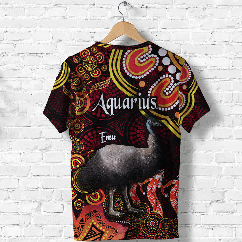 australian-astrology-t-shirt-aquarius-emu-glider-zodiac-aboriginal-vibes-red