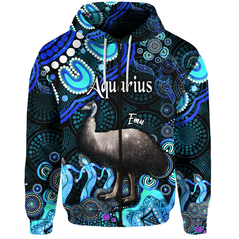 custom-personalised-australian-astrology-zip-up-and-pullover-hoodie-aquarius-emu-glider-zodiac-aboriginal-vibes-blue