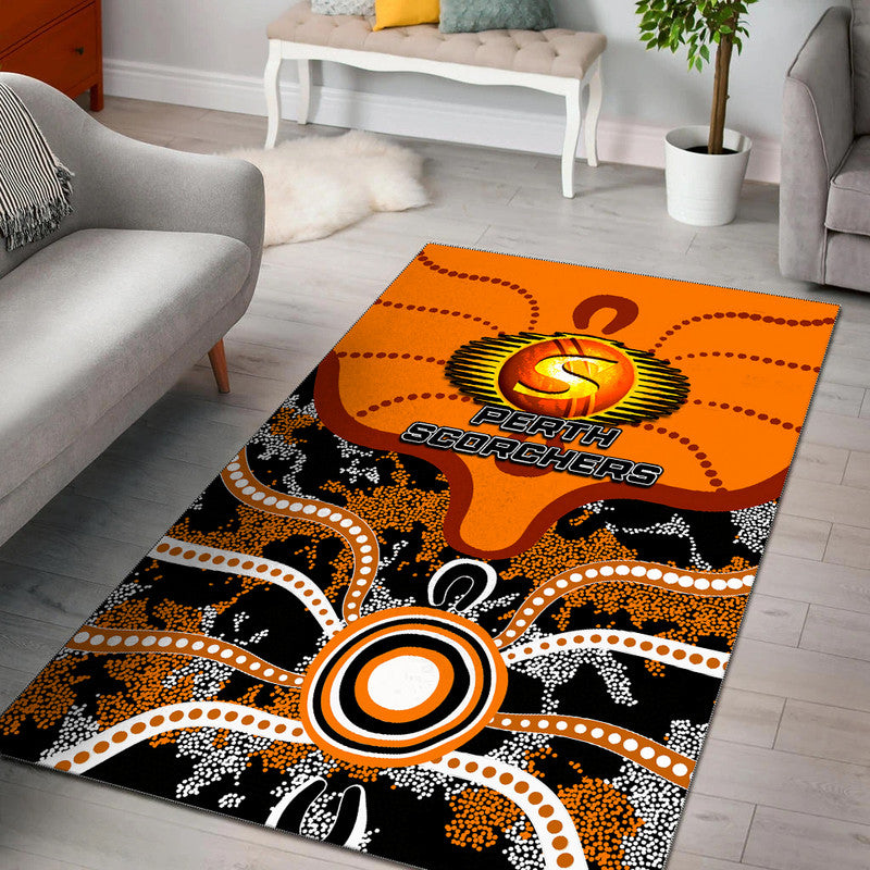 perth-scorchers-area-rug-cricket-dot-aboriginal