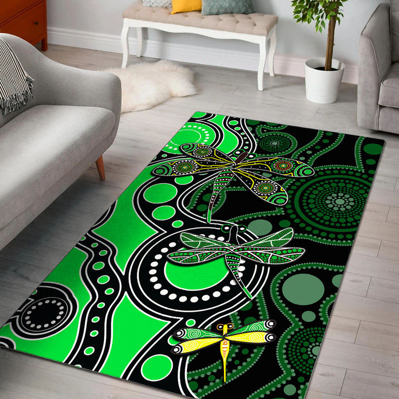 aboriginal-dragonfly-area-rug-green-style