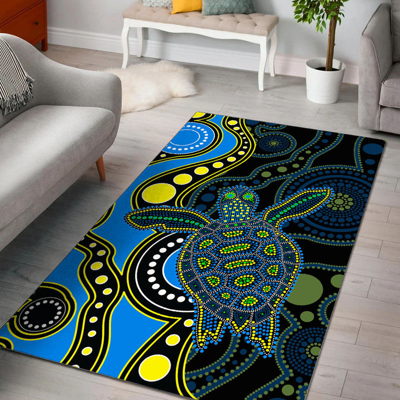 aboriginal-turtle-area-rug-blue-style