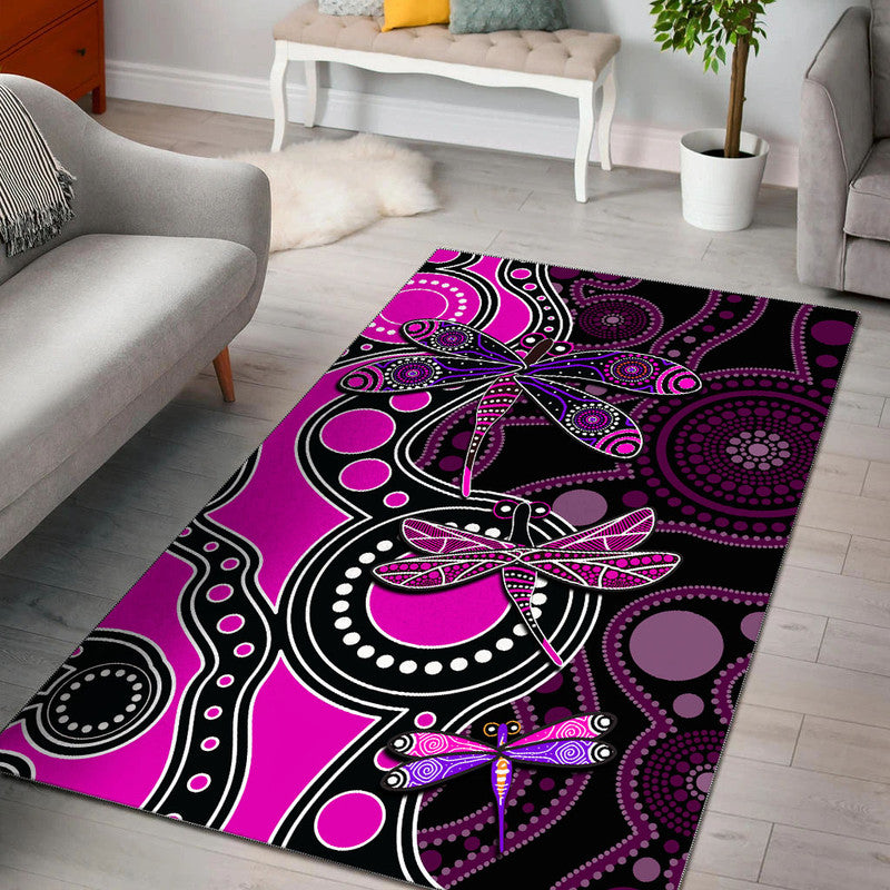 aboriginal-dragonfly-area-rug-pink-style