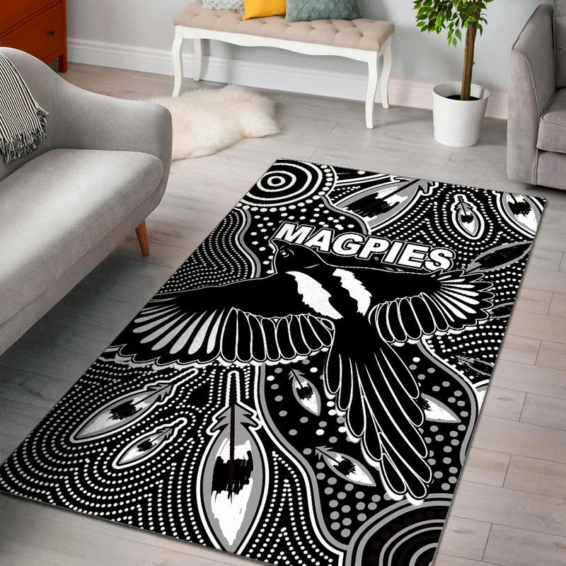 collingwood-magpies-area-rug-aboriginal-art