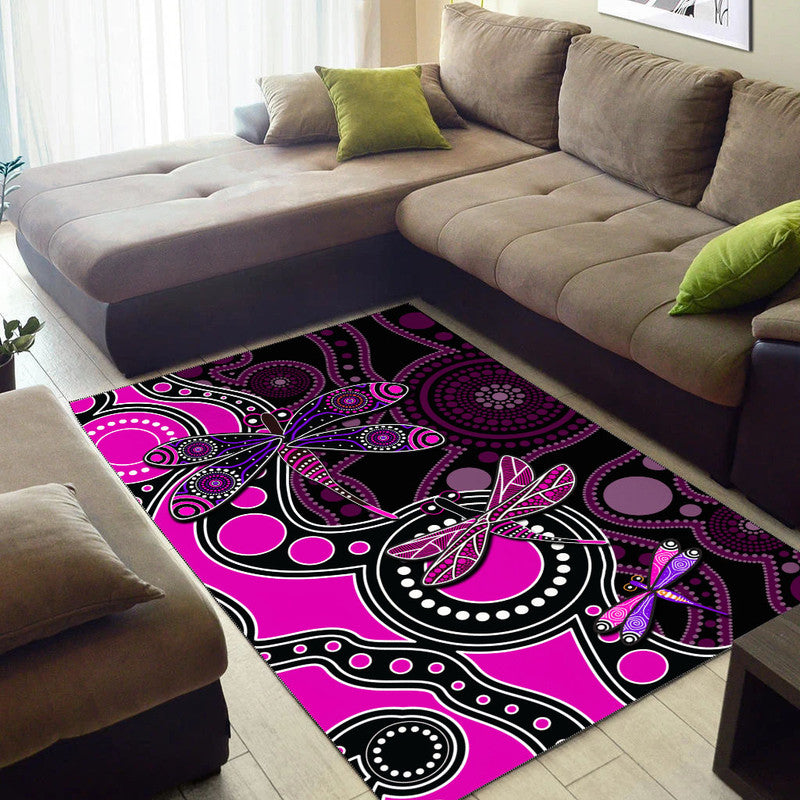 aboriginal-dragonfly-area-rug-pink-style