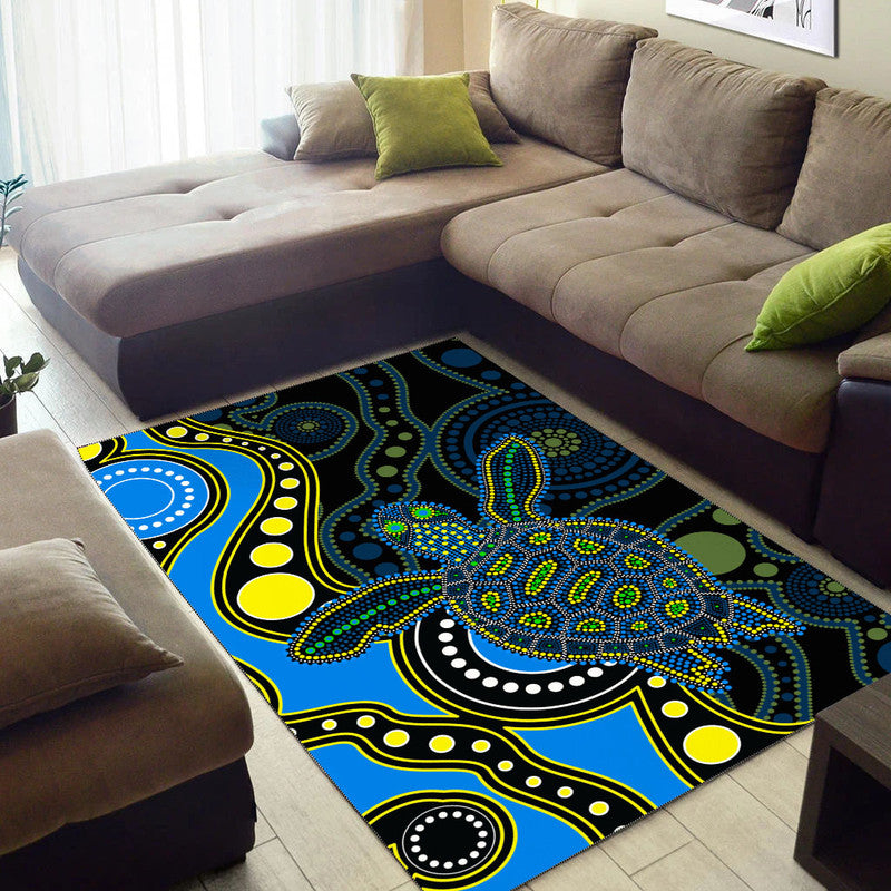 aboriginal-turtle-area-rug-blue-style