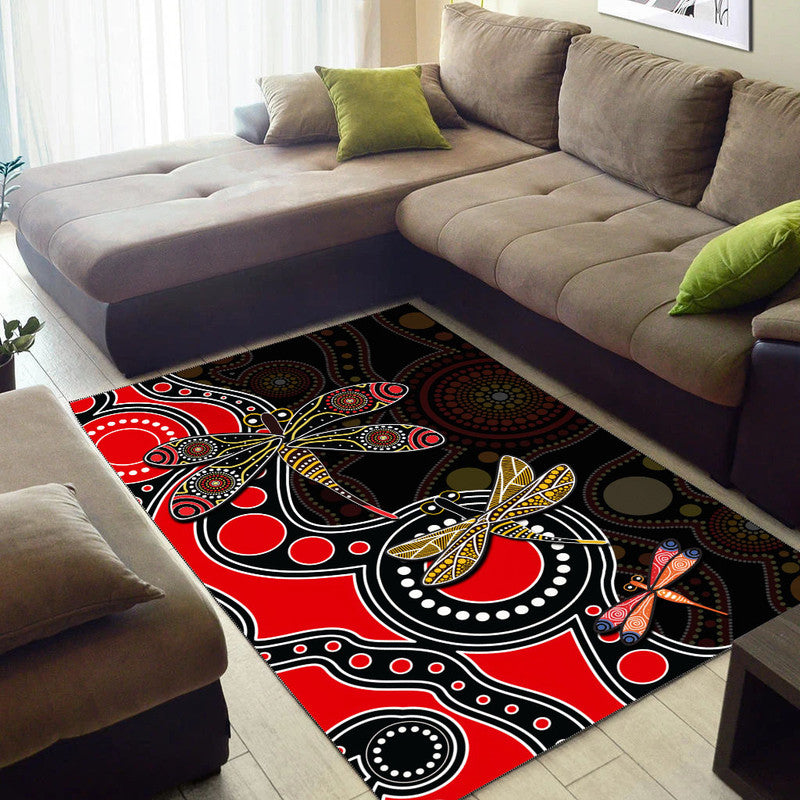 aboriginal-dragonfly-area-rug-red-style