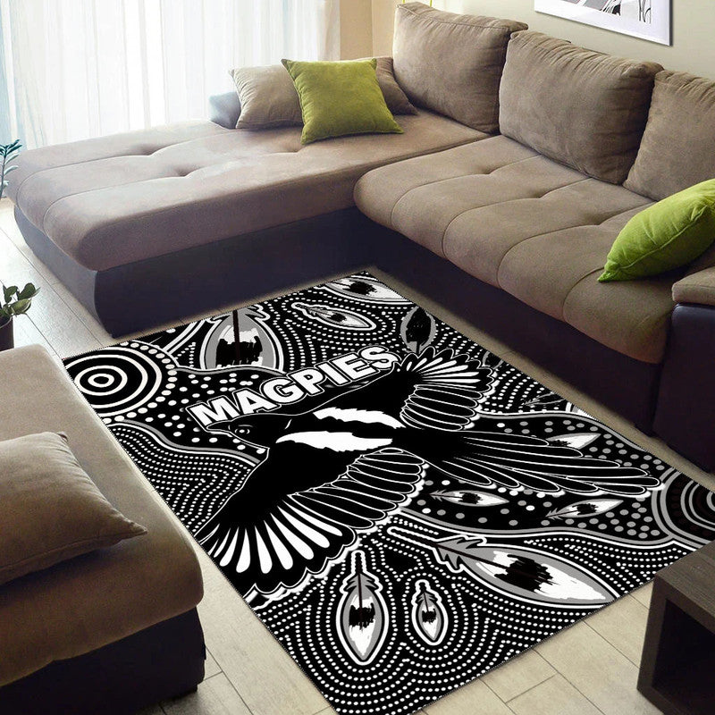 collingwood-magpies-area-rug-aboriginal-art