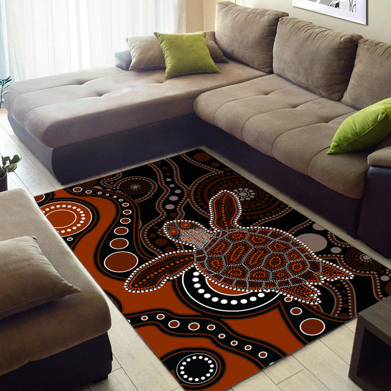 aboriginal-turtle-area-rug-brown-style