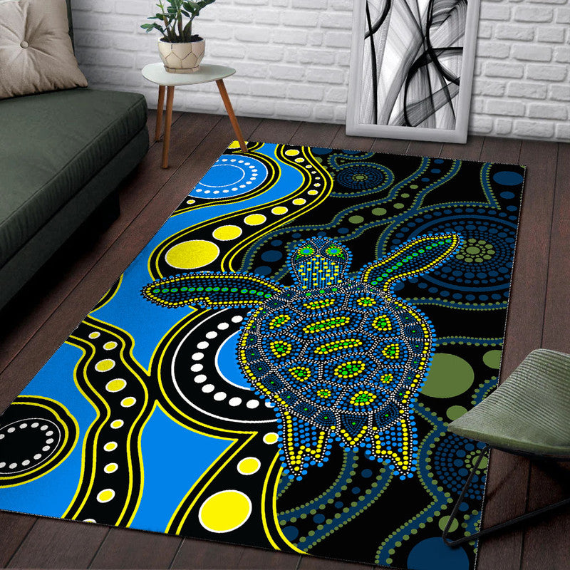 aboriginal-turtle-area-rug-blue-style