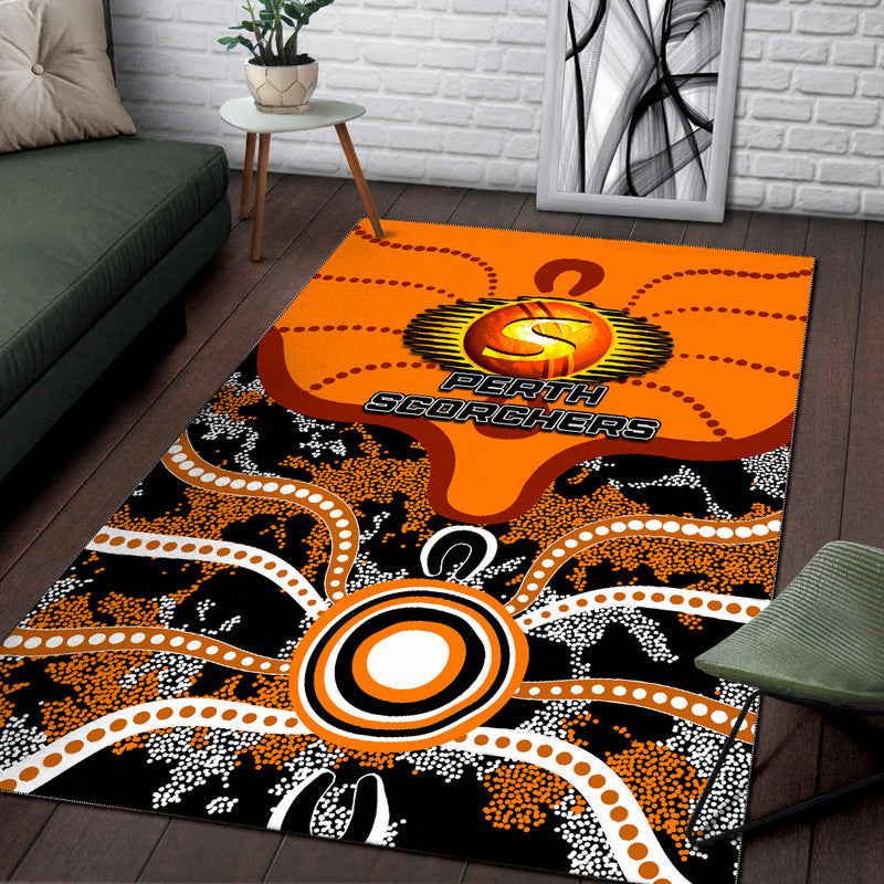 perth-scorchers-area-rug-cricket-dot-aboriginal