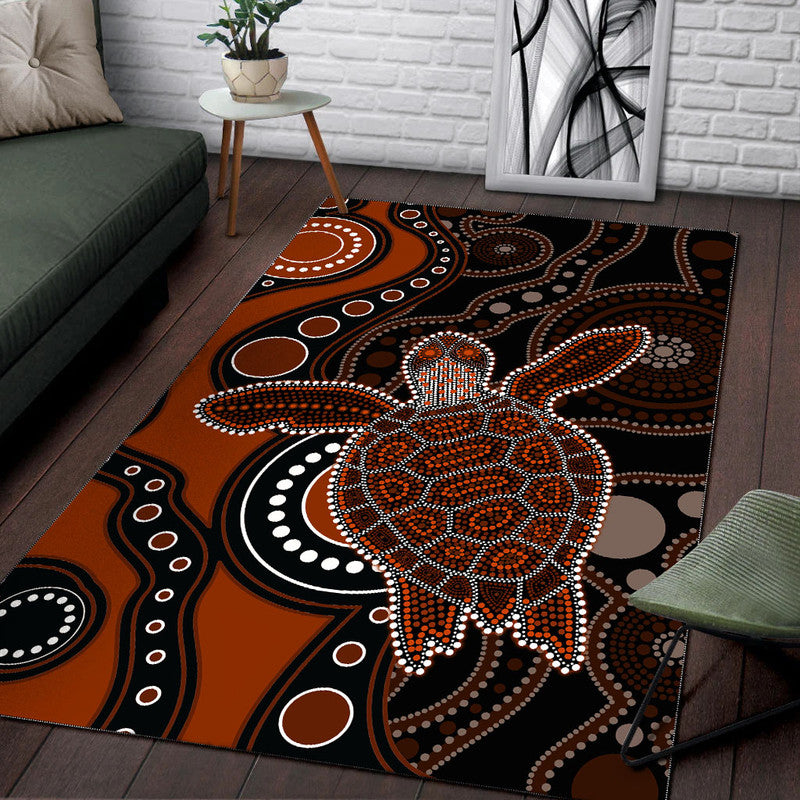 aboriginal-turtle-area-rug-brown-style