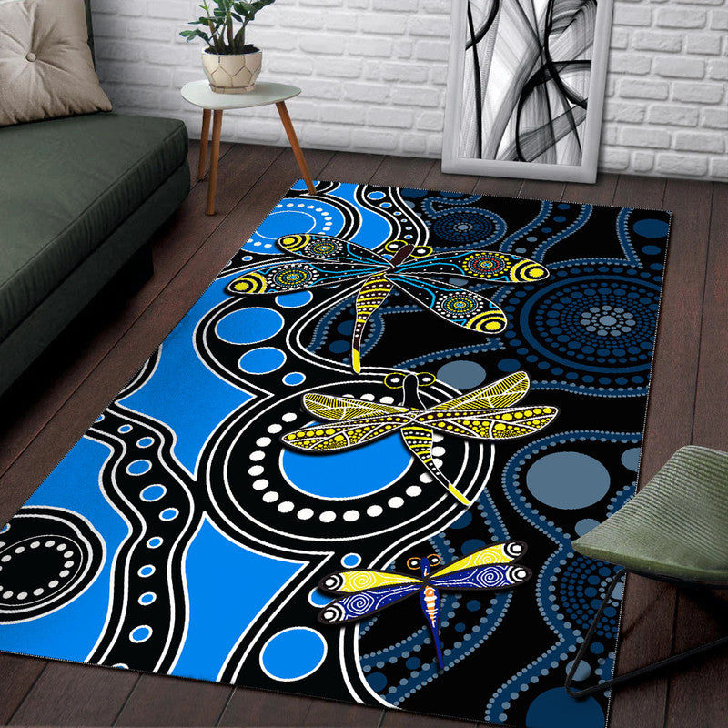 aboriginal-dragonfly-area-rug-blue-style