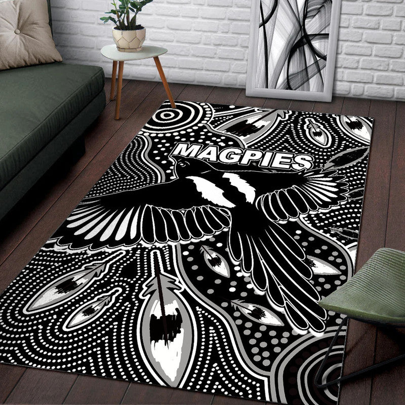 collingwood-magpies-area-rug-aboriginal-art