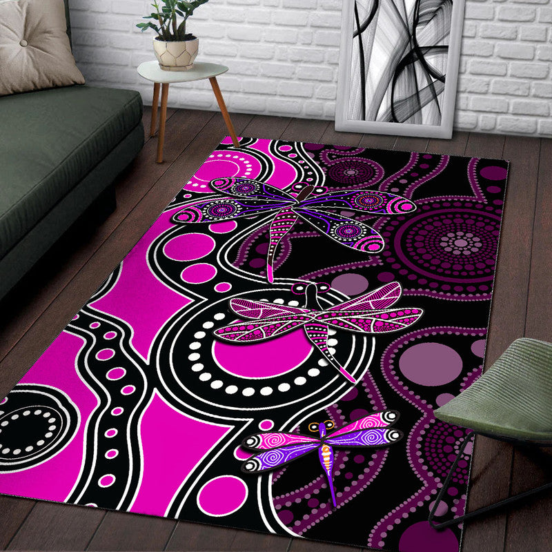 aboriginal-dragonfly-area-rug-pink-style