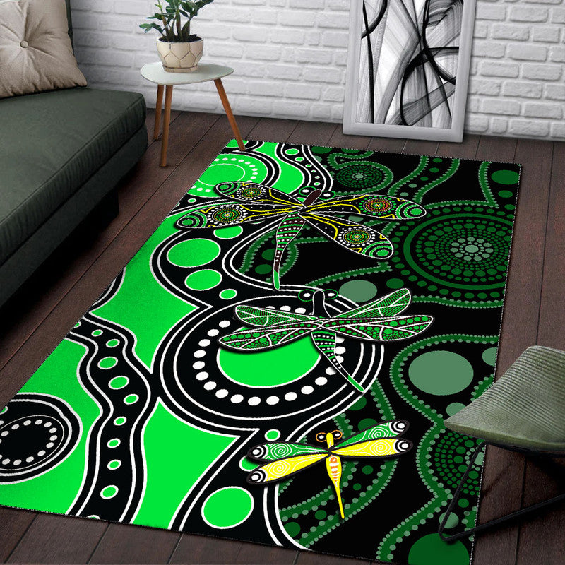 aboriginal-dragonfly-area-rug-green-style