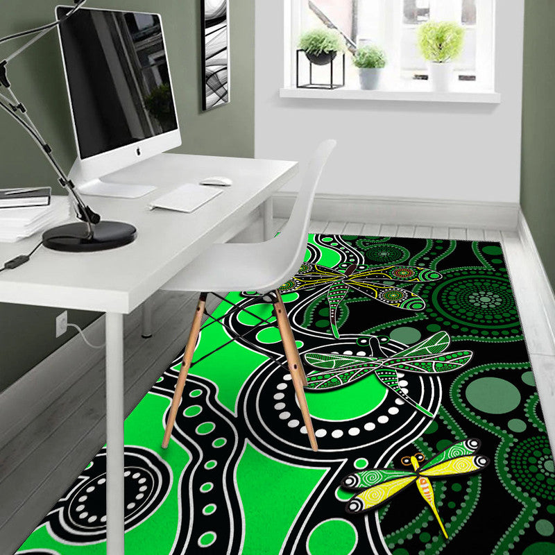 aboriginal-dragonfly-area-rug-green-style