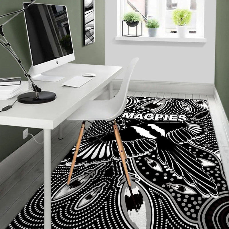 collingwood-magpies-area-rug-aboriginal-art