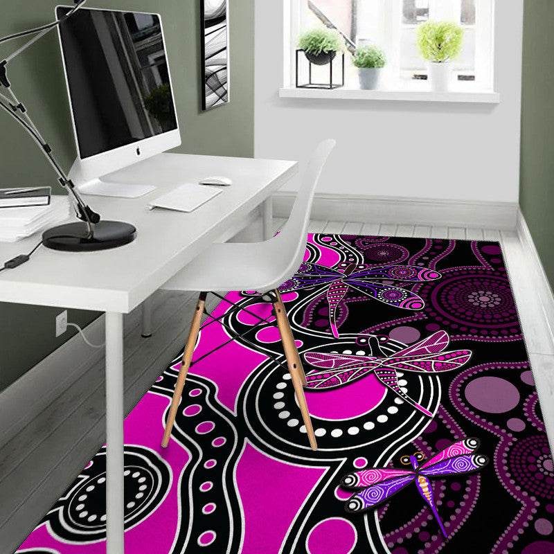 aboriginal-dragonfly-area-rug-pink-style