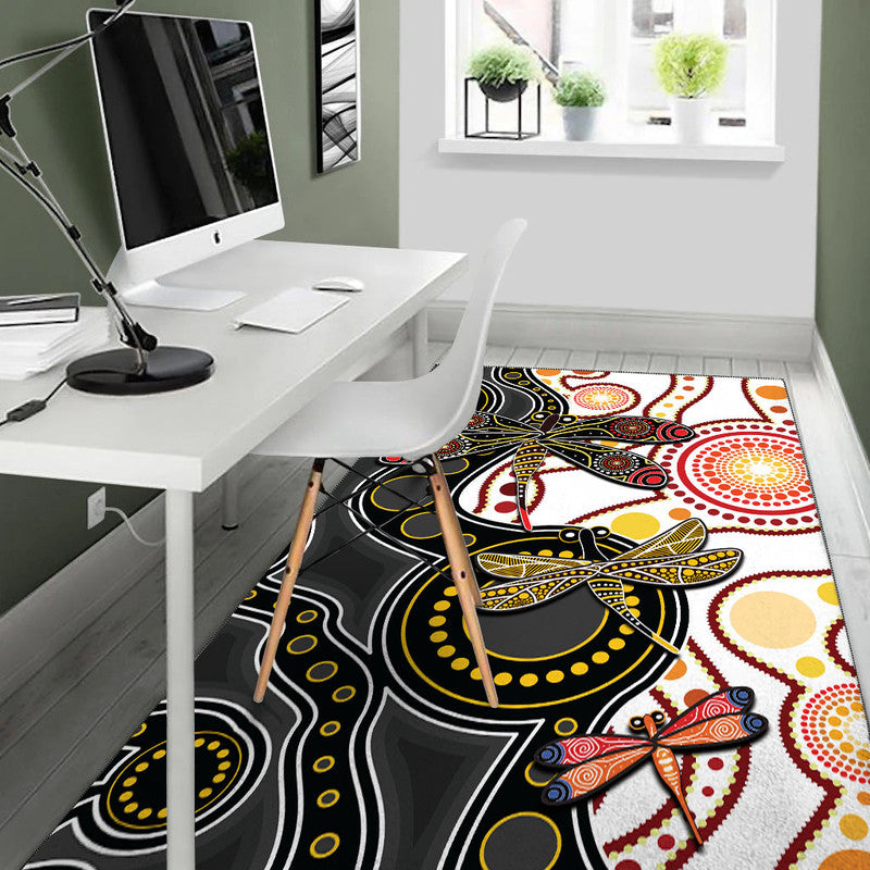 aboriginal-dragonfly-area-rug-white-style