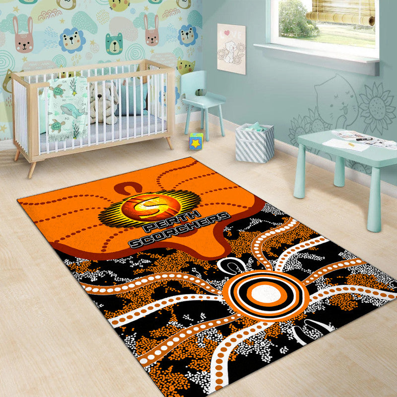 perth-scorchers-area-rug-cricket-dot-aboriginal