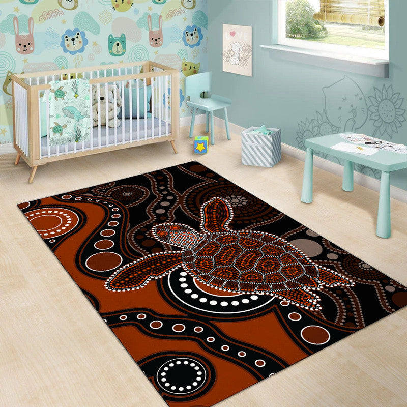 aboriginal-turtle-area-rug-brown-style