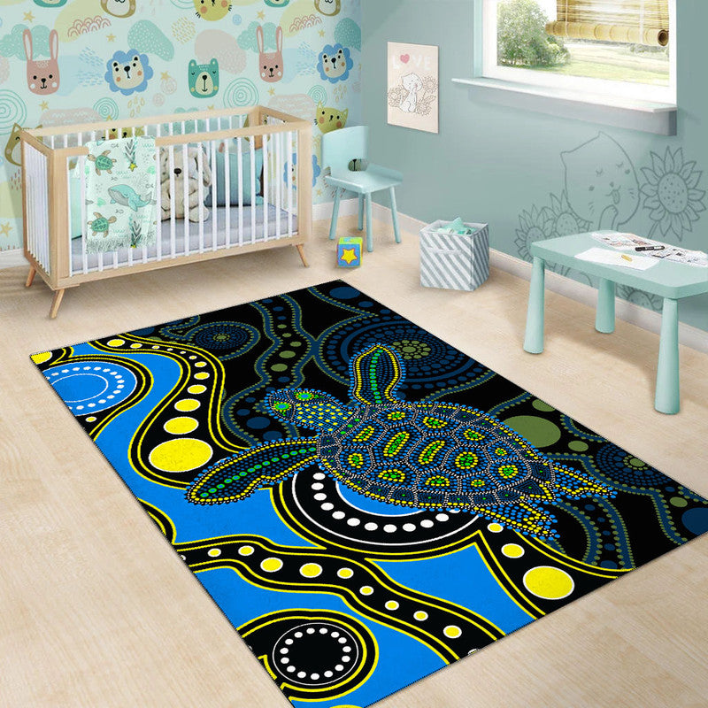 aboriginal-turtle-area-rug-blue-style