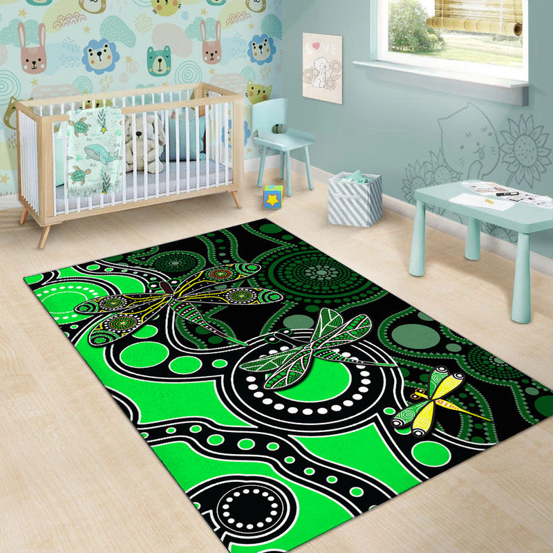 aboriginal-dragonfly-area-rug-green-style