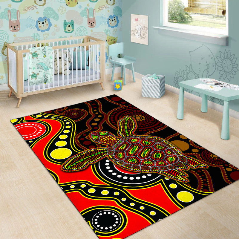 aboriginal-turtle-area-rug-red-style