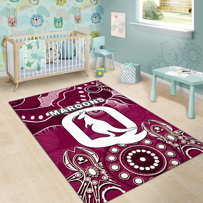 Queensland Maroons Area Rug Aboriginal  LT6