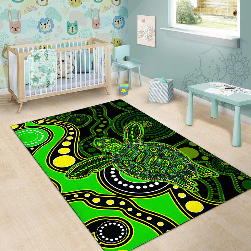 aboriginal-turtle-area-rug-green-style