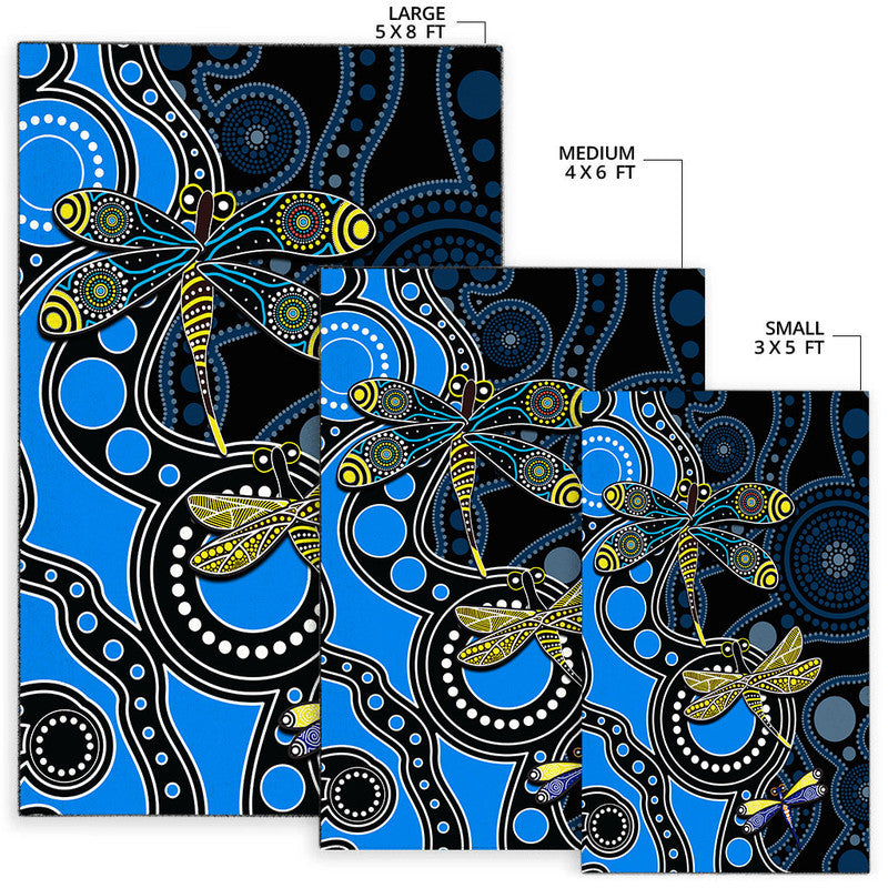 aboriginal-dragonfly-area-rug-blue-style