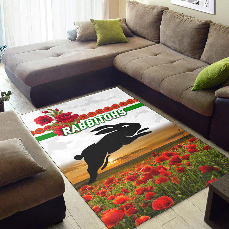 south-sydney-rabbitohs-anzac-2022-area-rug-poppy-flowers-vibes-white