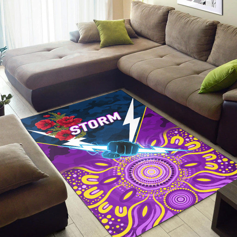 melbourne-storm-anzac-2022-area-rug-indigenous-vibes