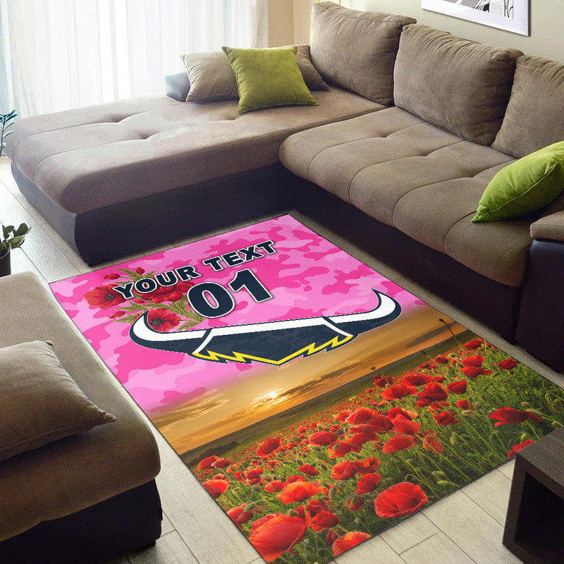 custom-personalised-north-queensland-cowboys-anzac-2022-area-rug-poppy-flowers-vibes-pink