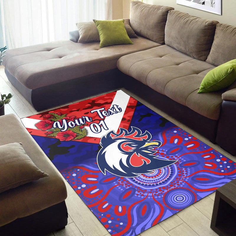 custom-personalised-sydney-roosters-anzac-2022-area-rug-indigenous-vibes-blue