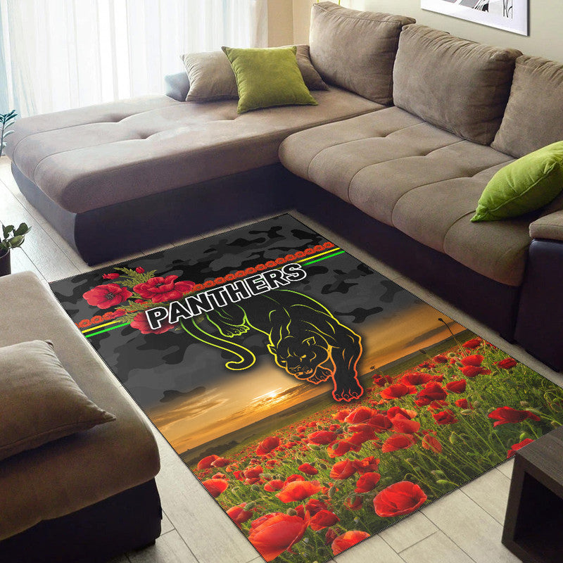 penrith-panthers-anzac-2022-area-rug-poppy-flowers-vibes-black