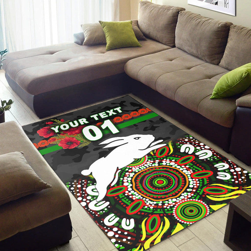 custom-personalised-south-sydney-rabbitohs-anzac-2022-area-rug-indigenous-vibes-black