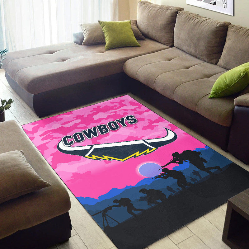 north-queensland-cowboys-anzac-2022-area-rug-simple-style-pink