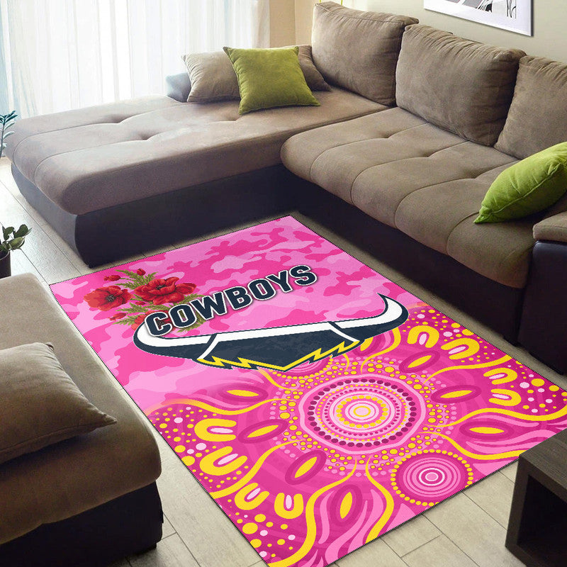 north-queensland-cowboys-anzac-2022-area-rug-indigenous-vibes-pink