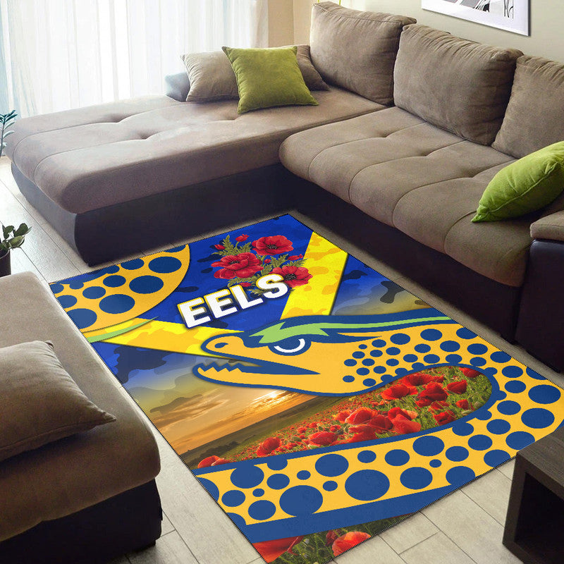 parramatta-eels-anzac-2022-area-rug-poppy-flowers-vibes-blue