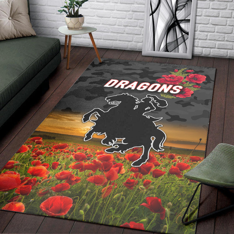 st-george-illawarra-dragons-anzac-2022-area-rug-poppy-flowers-vibes-black