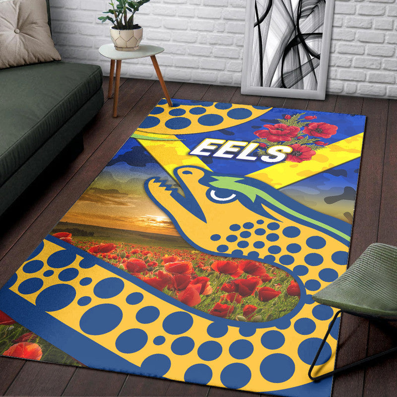 parramatta-eels-anzac-2022-area-rug-poppy-flowers-vibes-blue