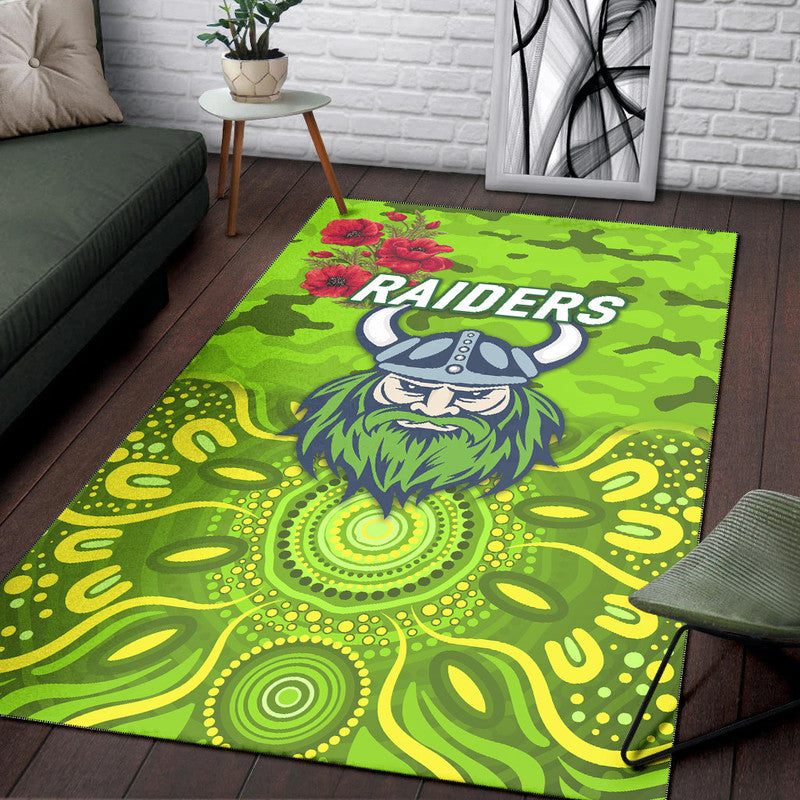 canberra-raiders-anzac-2022-area-rug-indigenous-vibes