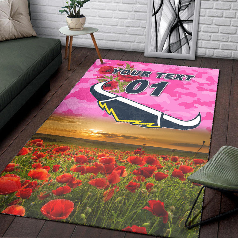 custom-personalised-north-queensland-cowboys-anzac-2022-area-rug-poppy-flowers-vibes-pink