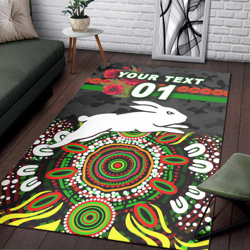 custom-personalised-south-sydney-rabbitohs-anzac-2022-area-rug-indigenous-vibes-black