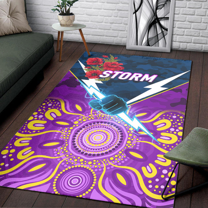 melbourne-storm-anzac-2022-area-rug-indigenous-vibes