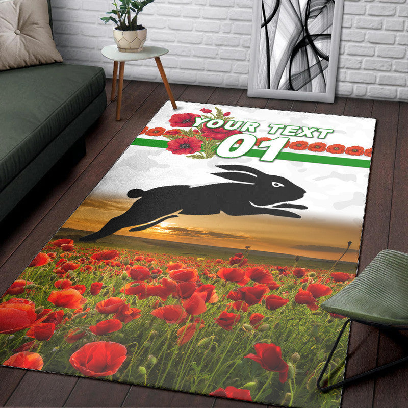 custom-personalised-south-sydney-rabbitohs-anzac-2022-area-rug-poppy-flowers-vibes-white